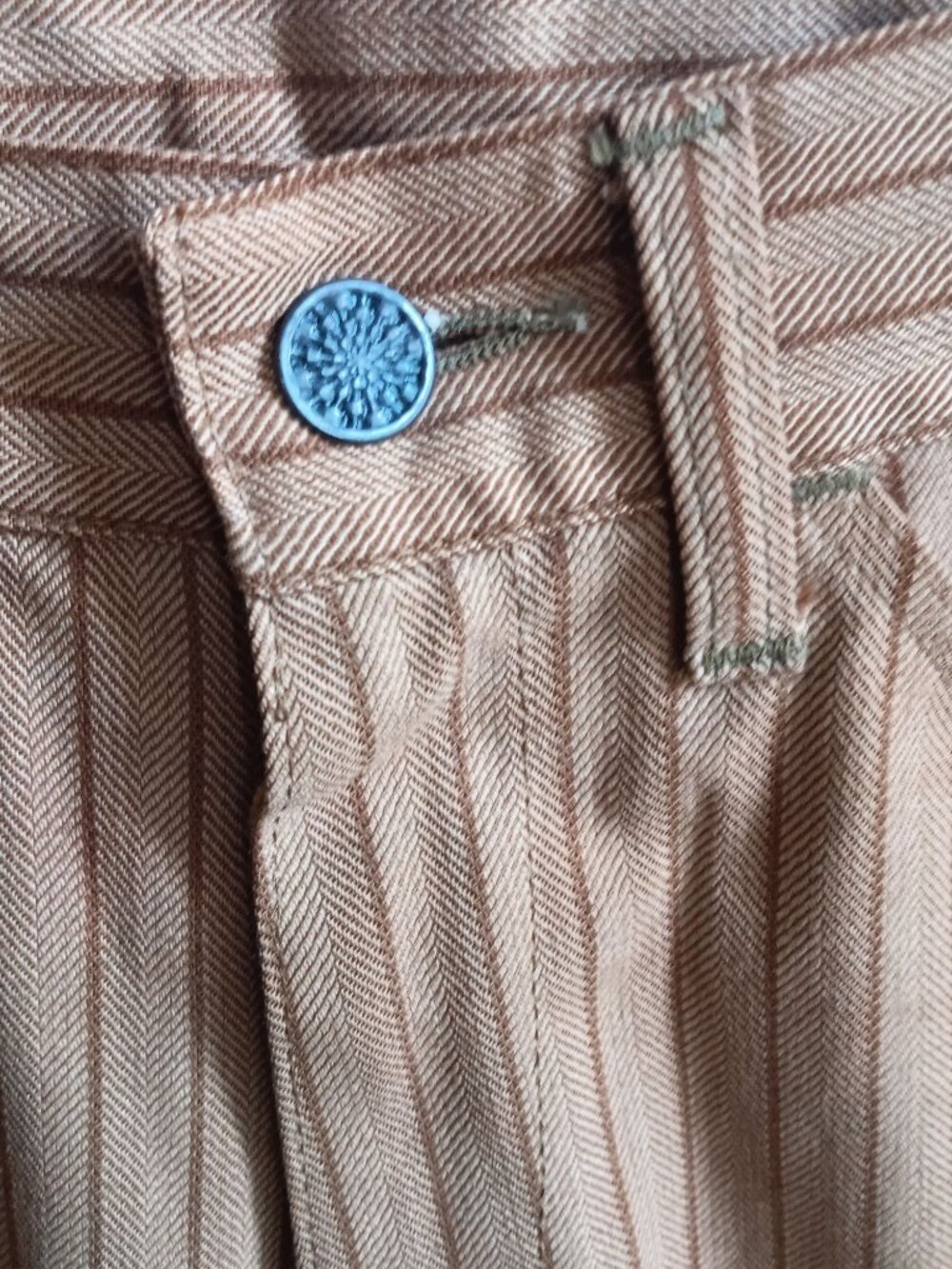 Pinstripe Mod Garage Band Jeans 31x31 Vintage 1960's Men's Herringbone Bootcut